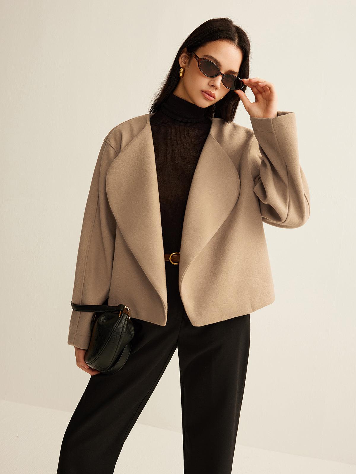 Plain Lapel Shift Jacket-Massicos