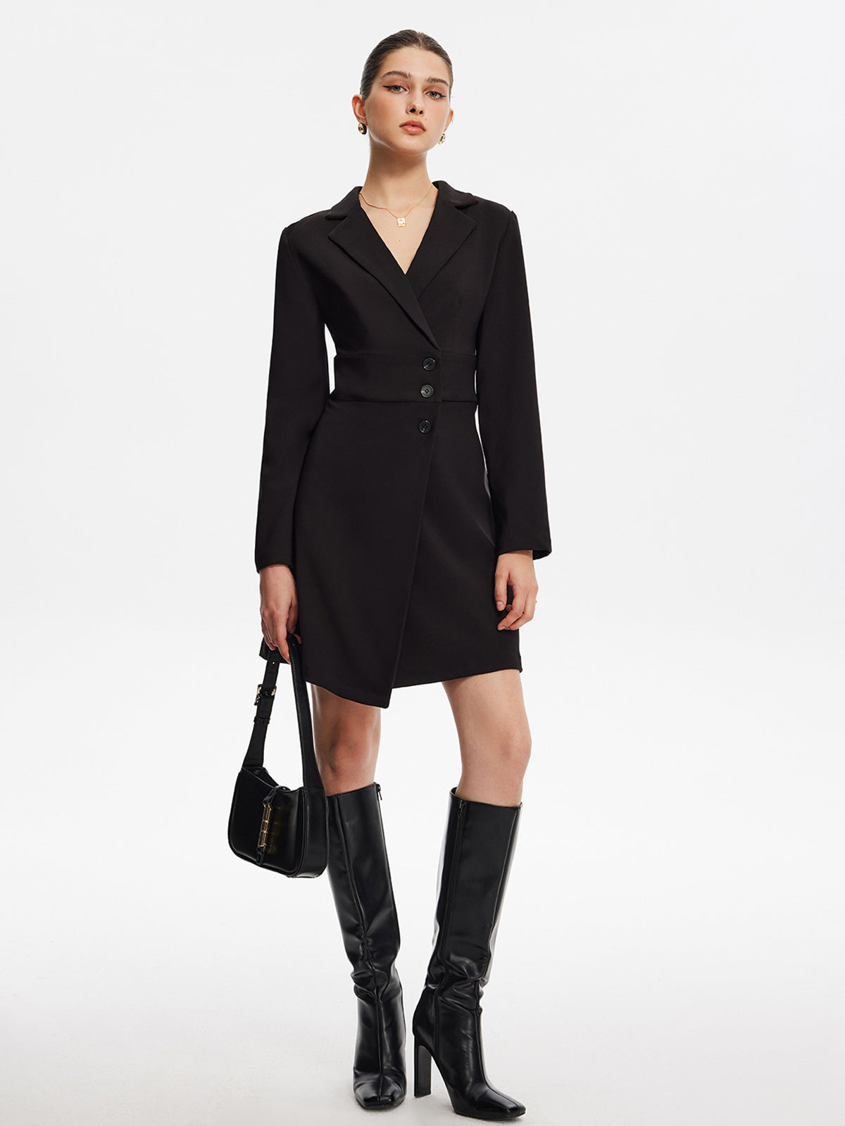 First Choice Blazer Long Sleeve Short Dress-Massicos