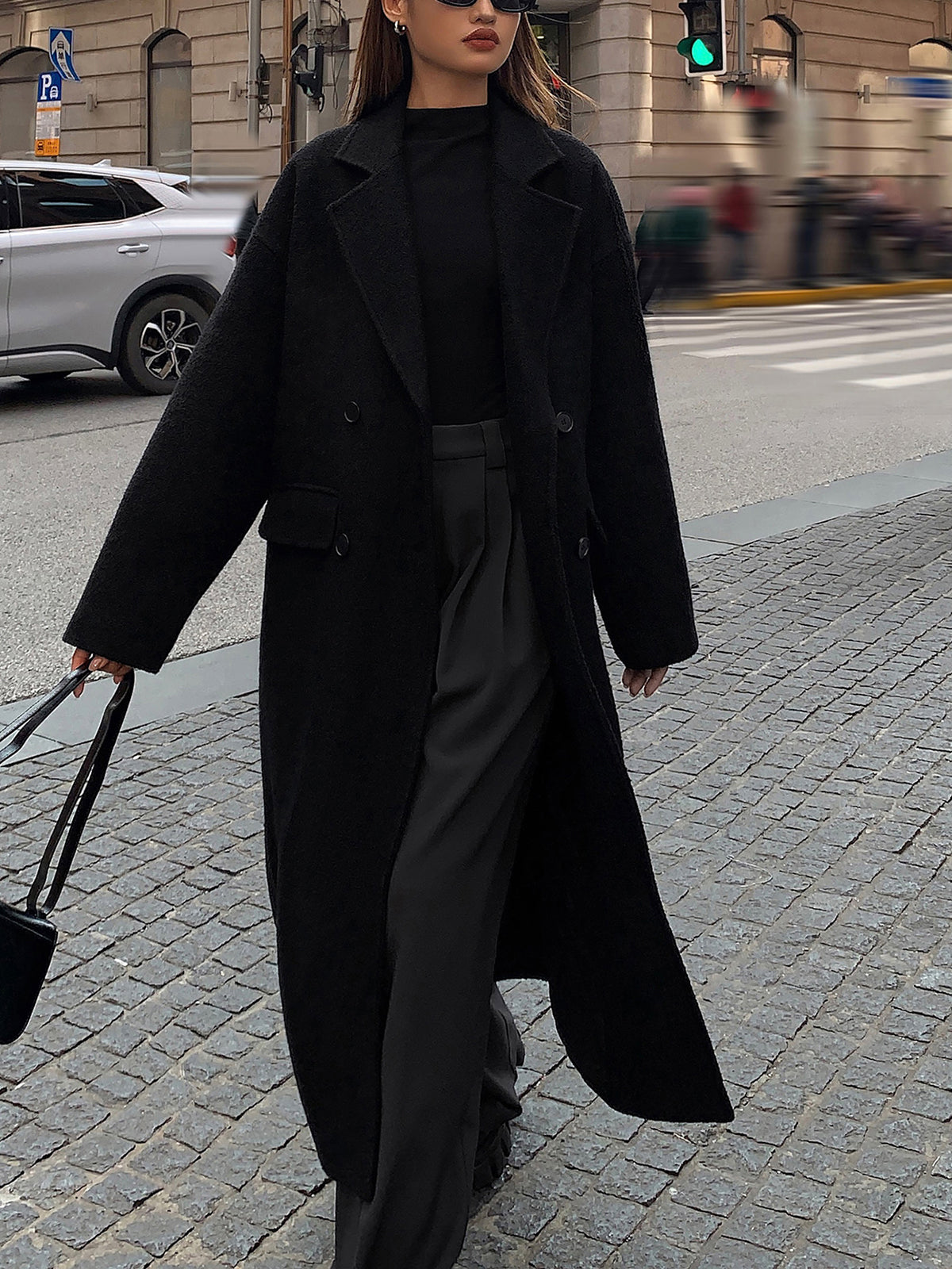 Wool-Blend Tweed Long Coat-Massicos