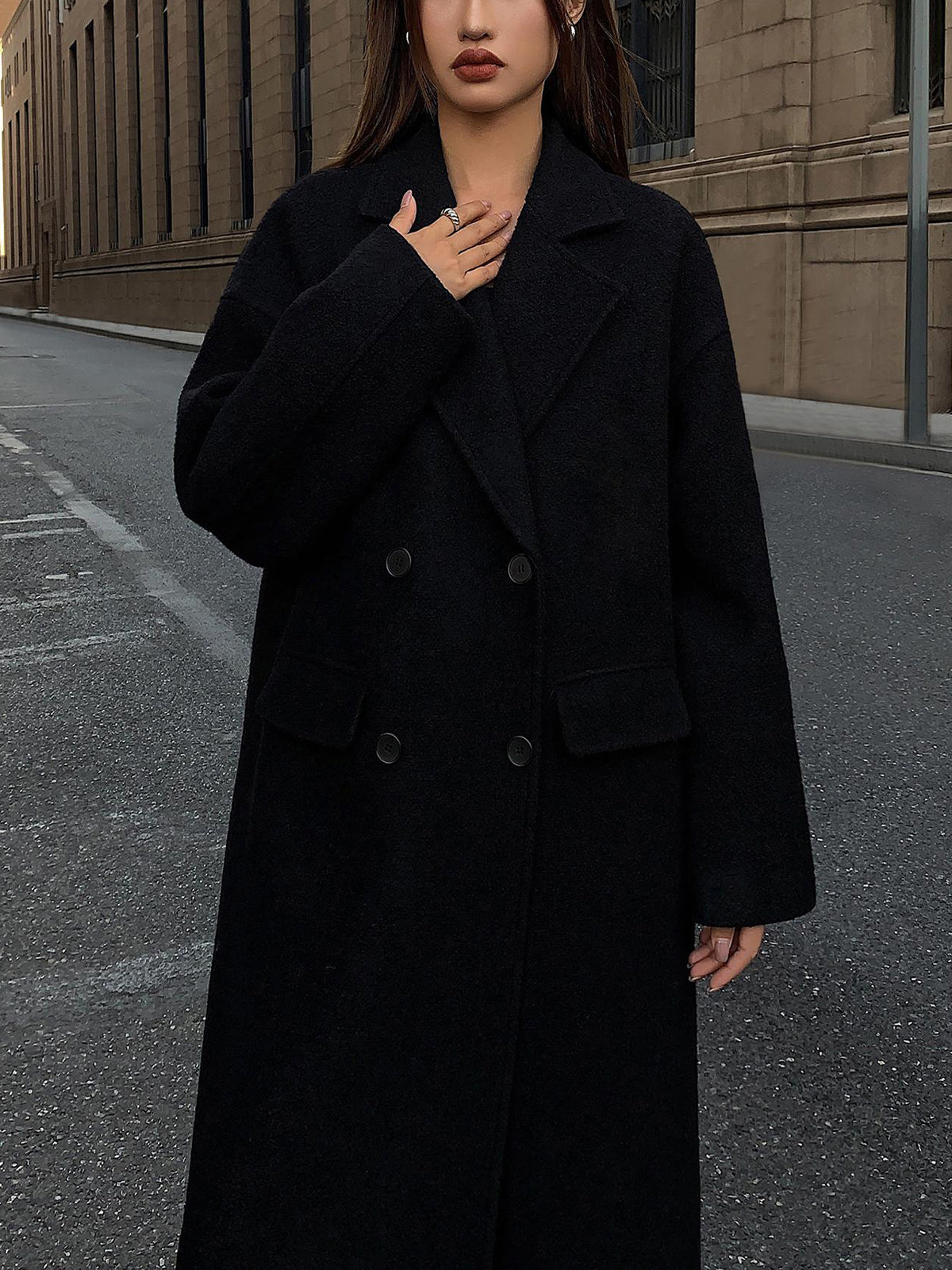 Wool-Blend Tweed Long Coat-Massicos