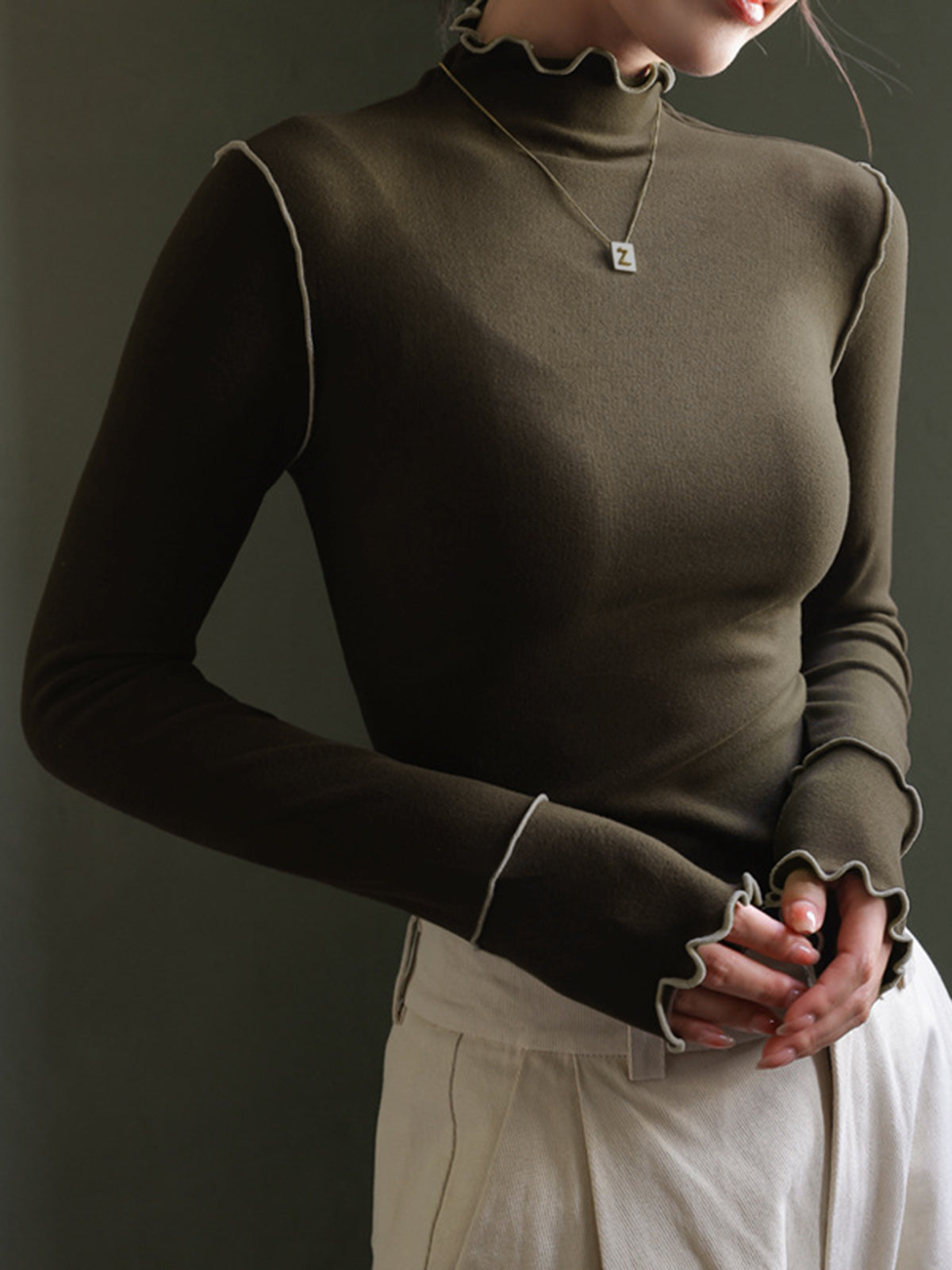 Wave Trim Jersey Slim T-Shirt-Massicos