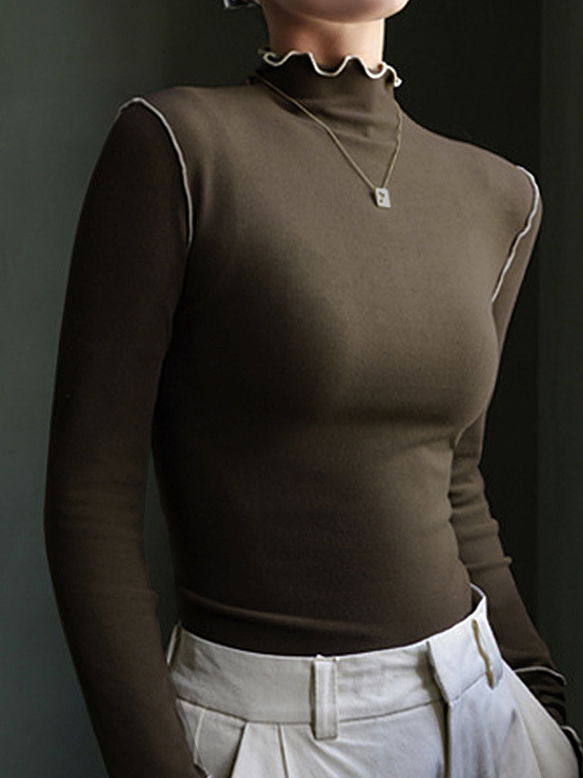Wave Trim Jersey Slim T-Shirt-Massicos