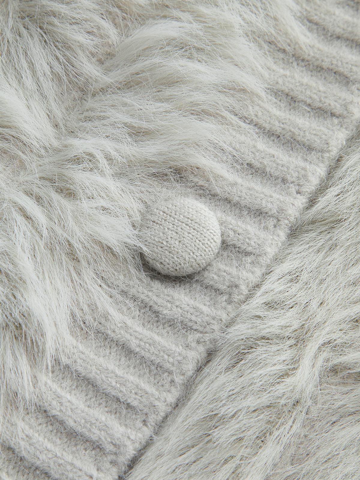 PU-Collar High Stretch Fuzzy Cardigan-Massicos