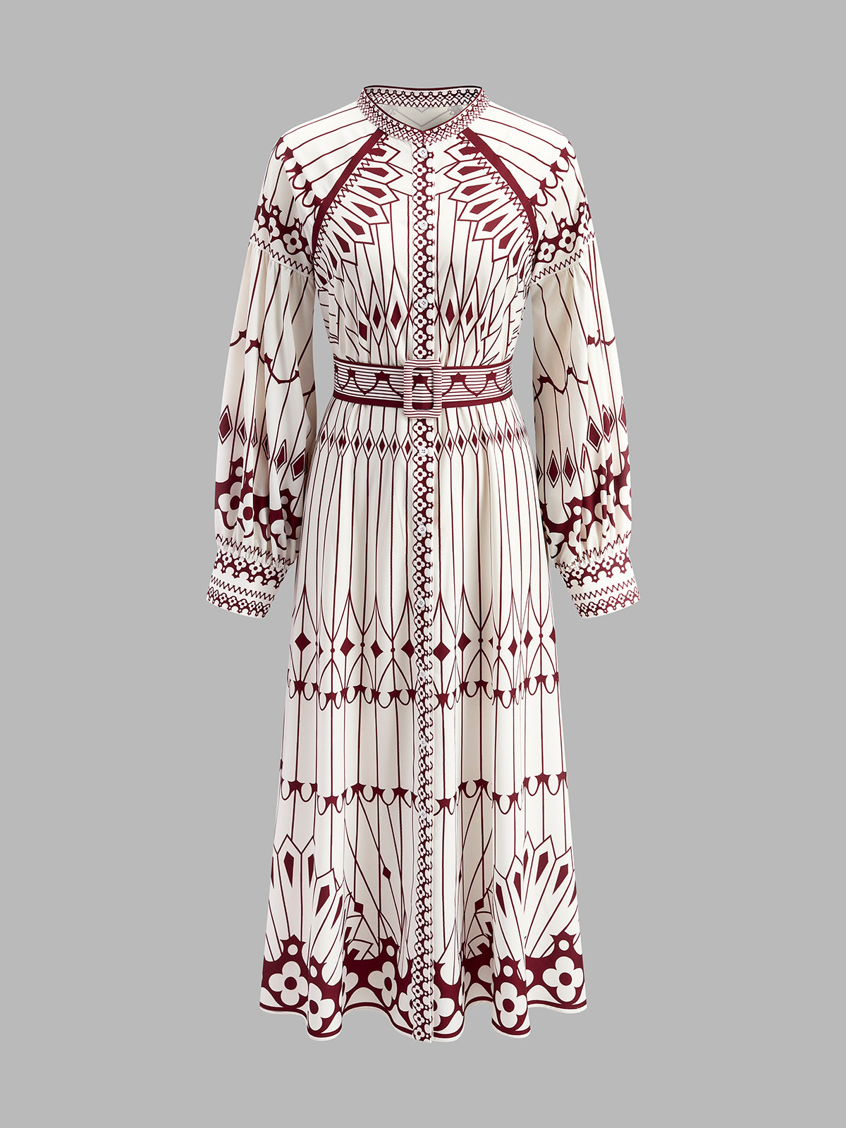 Boheme Stand Collar Split Dress-Massicos