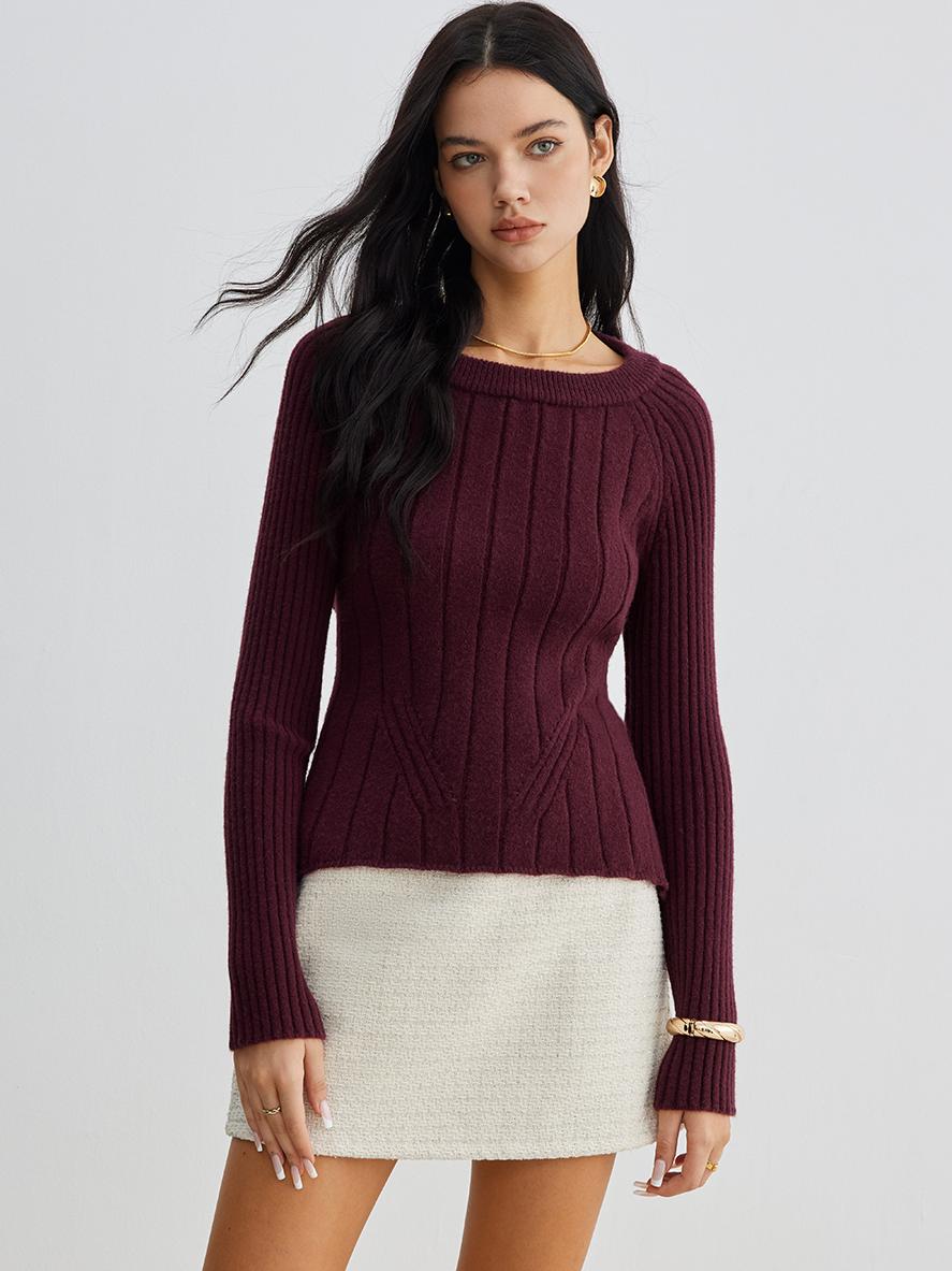 Backless Slim Tie Knit Top-Massicos