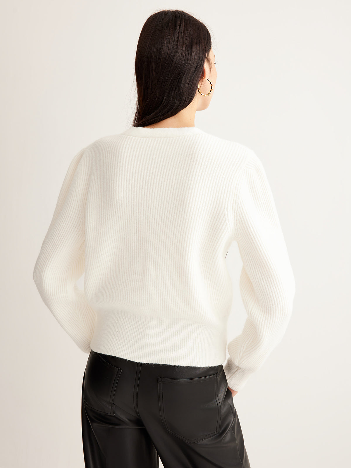 Embroidery-Bow Button Short Cardigan-Massicos