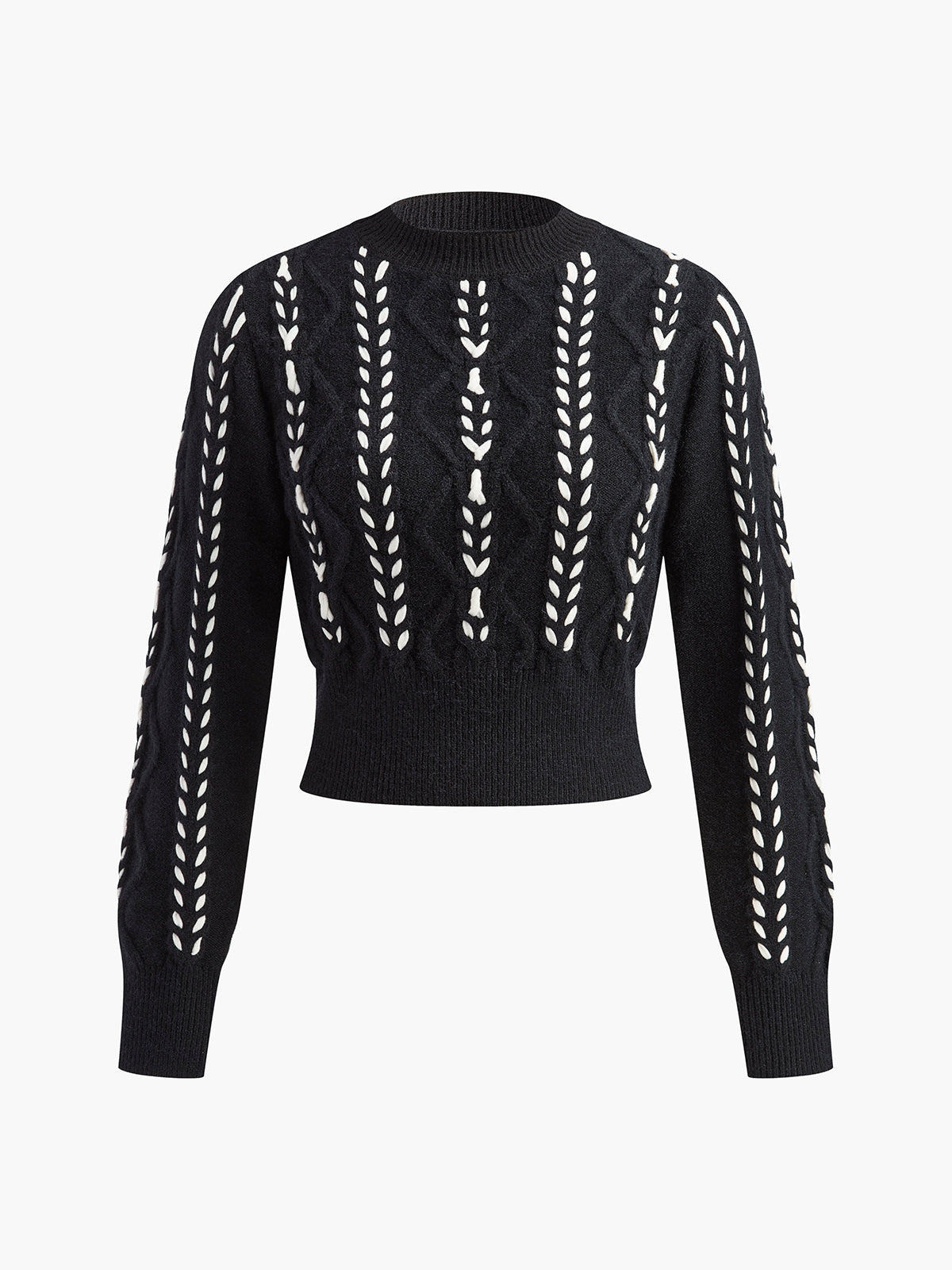 Contrast Binding Cinched Twist Sweater-Massicos