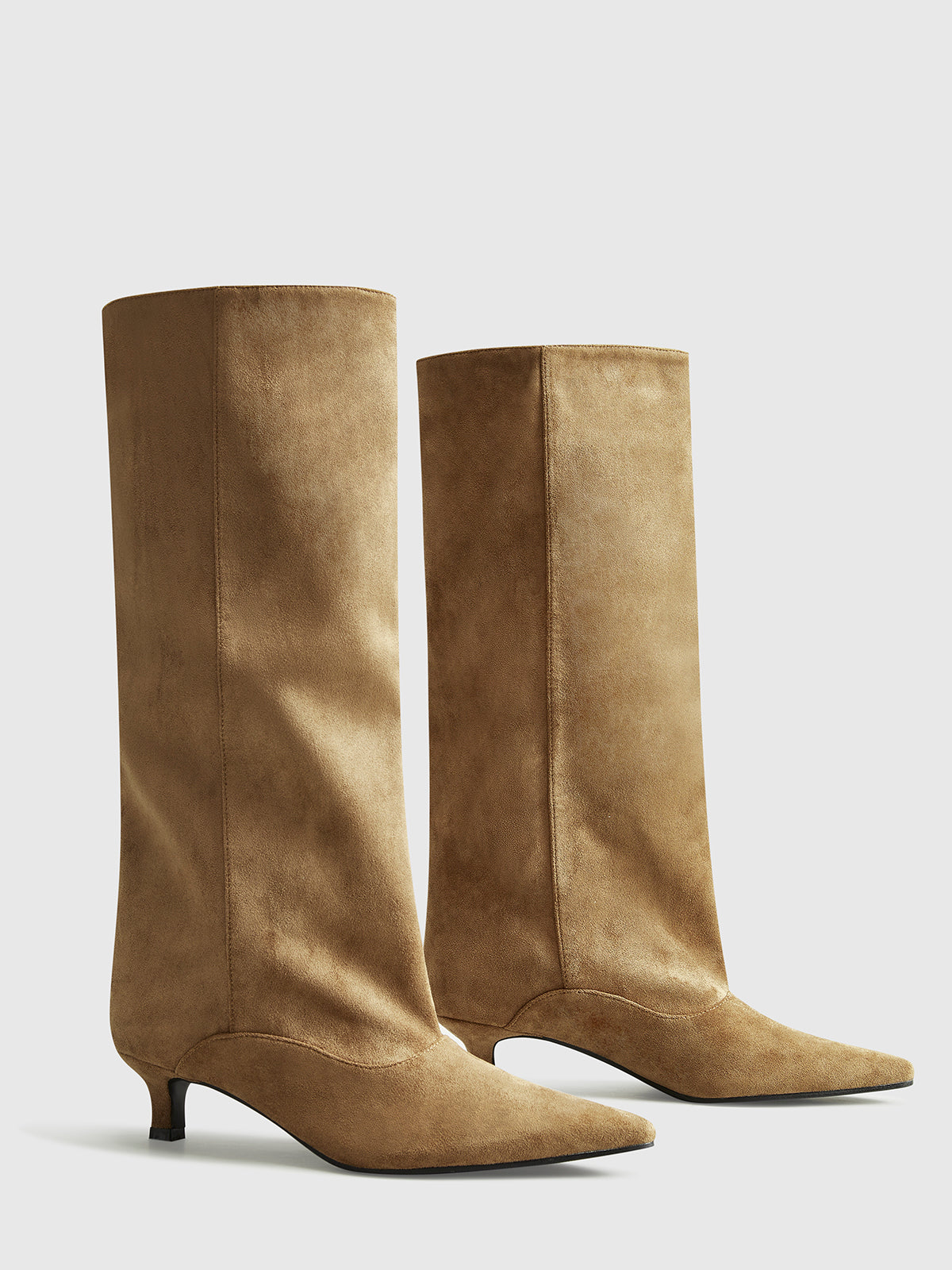 Kitten Suede Knee-High Boots-Massicos