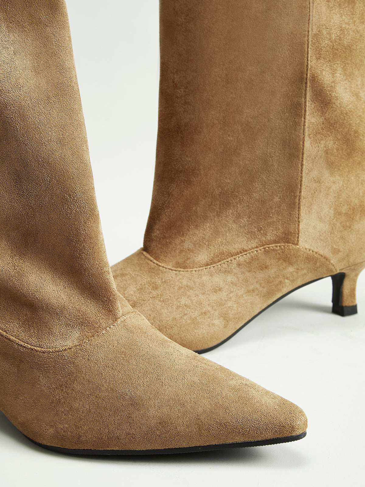 Kitten Suede Knee-High Boots-Massicos