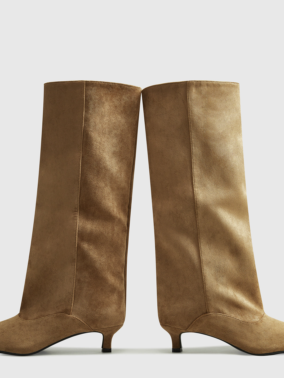 Kitten Suede Knee-High Boots-Massicos