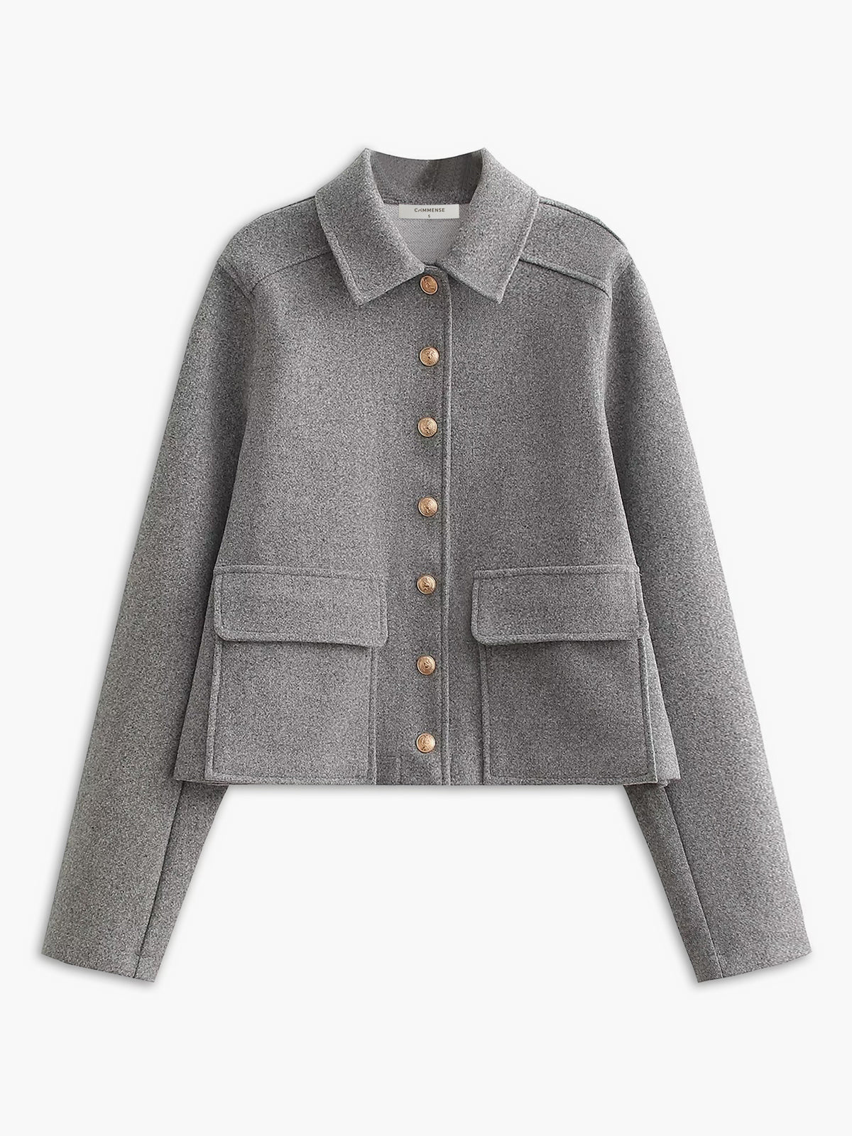 Suede Button Short Polo Jacket-Massicos