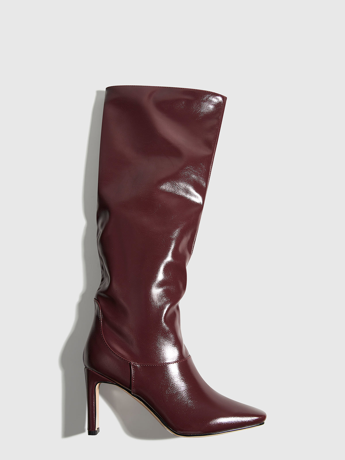 High-Heel Square Toe Knee-High Boots-Massicos