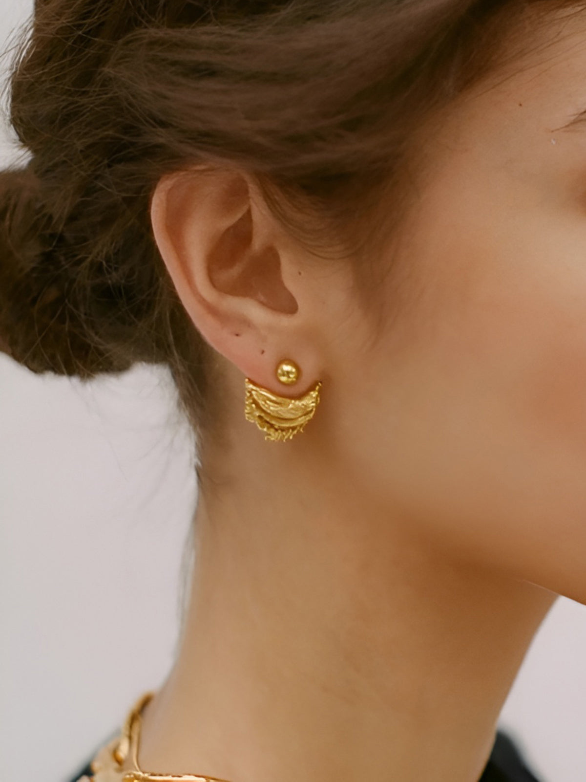 Retro Irregular Curved Stud Earrings-Massicos