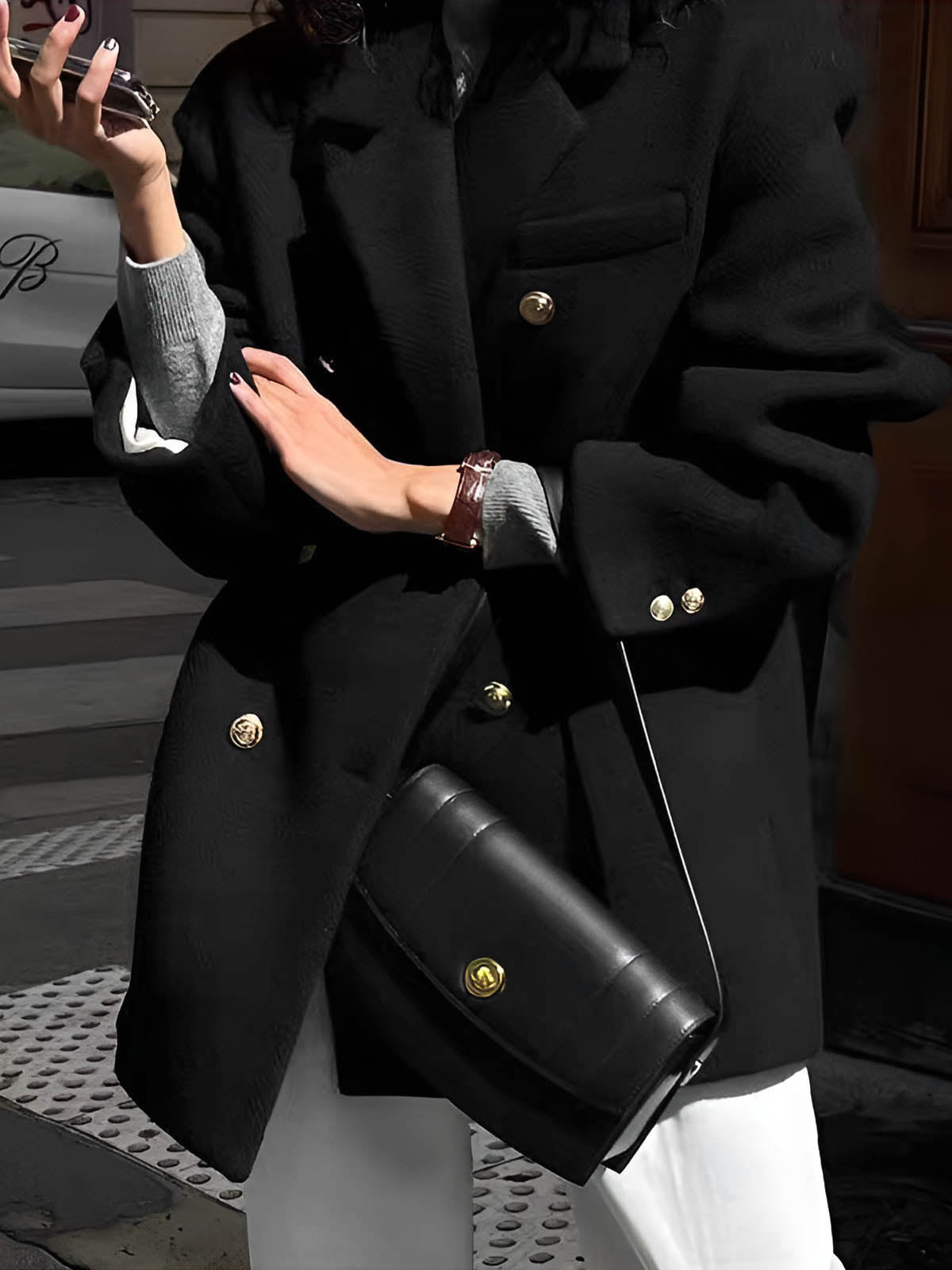 Metal-Detail Lapel Blazer-Massicos