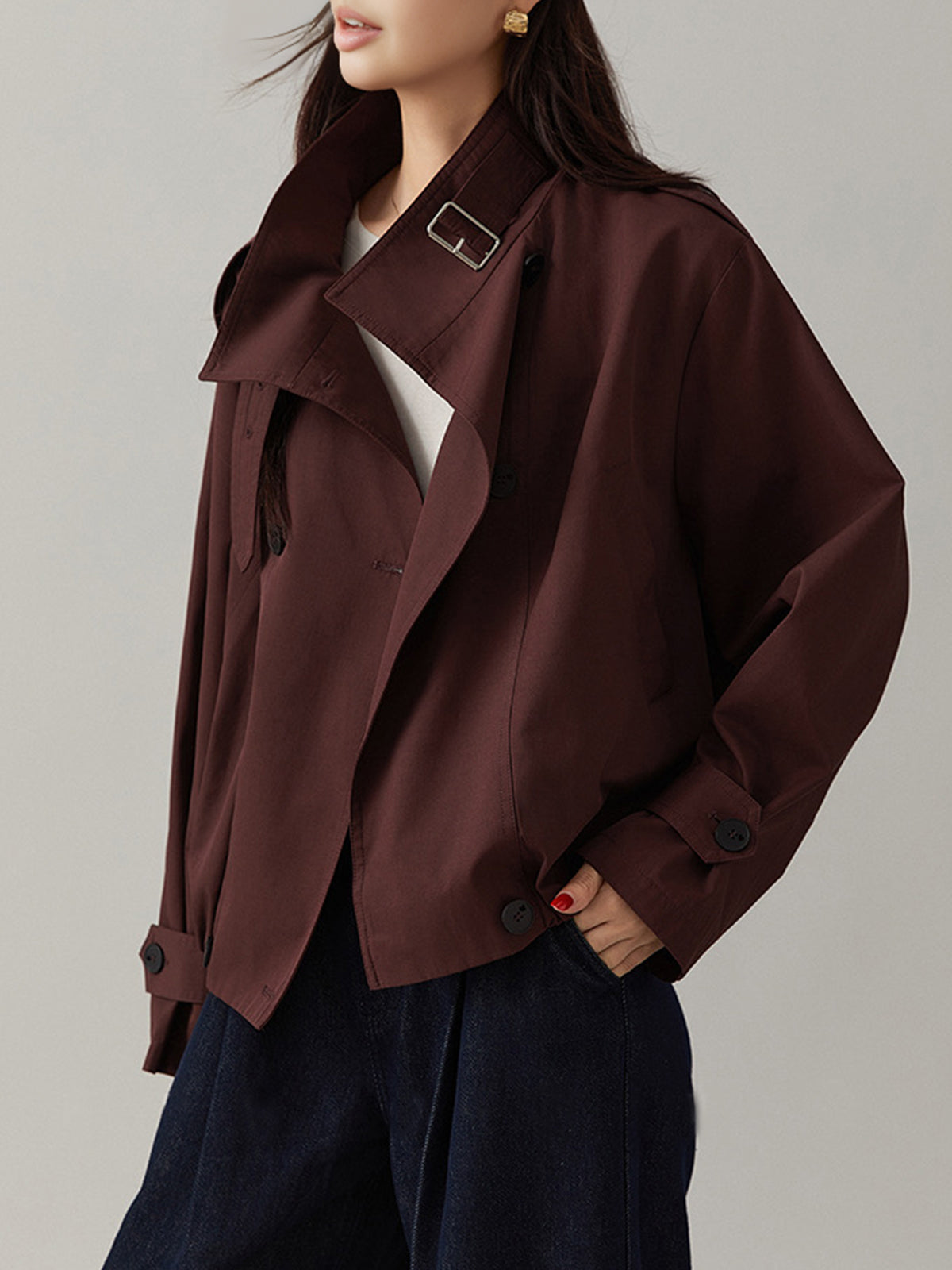 Vintage Loose Trench Coat-Massicos
