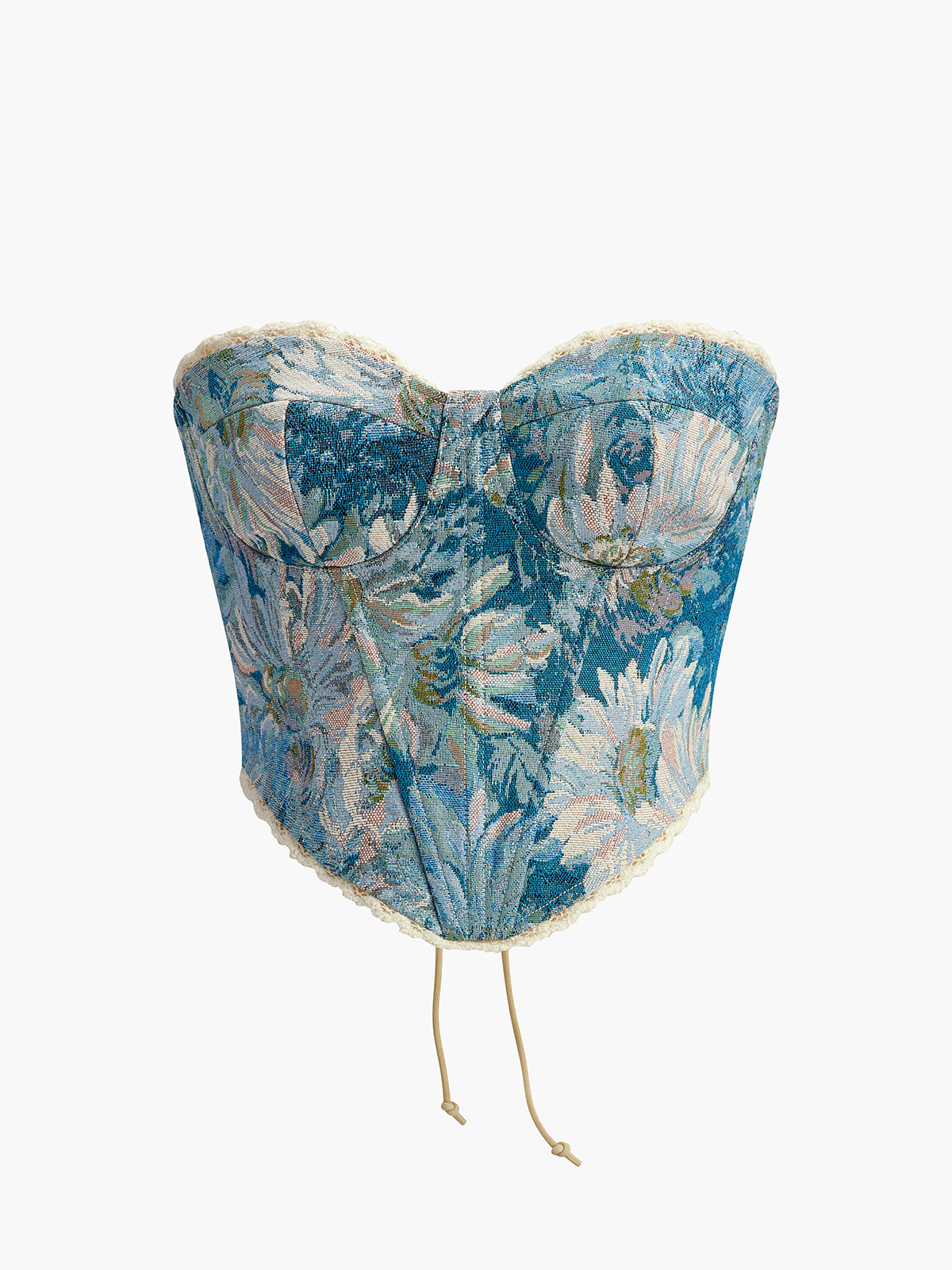 Floral Drawstring Corset-Massicos