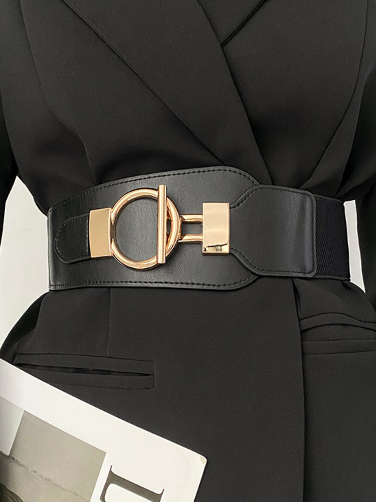 Metal Lariat Elastic Wide Belt-Massicos