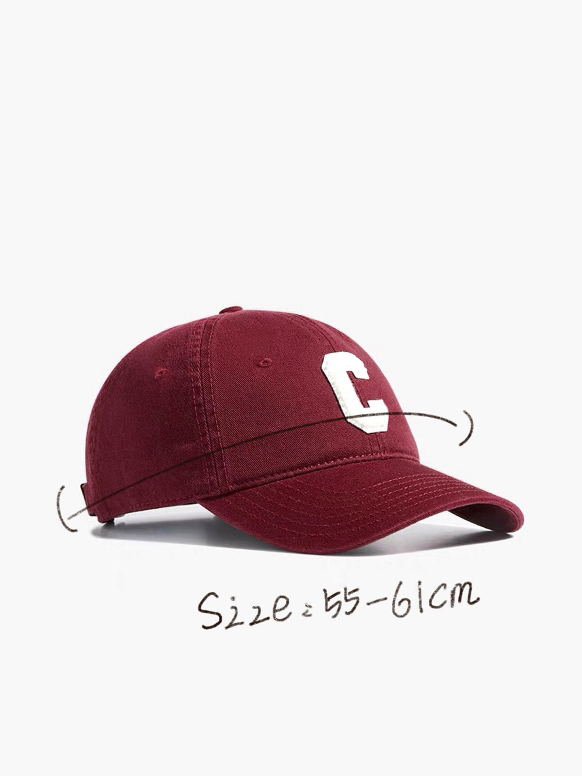 Cotton C-Letter Soft Top Cap Hat-Massicos
