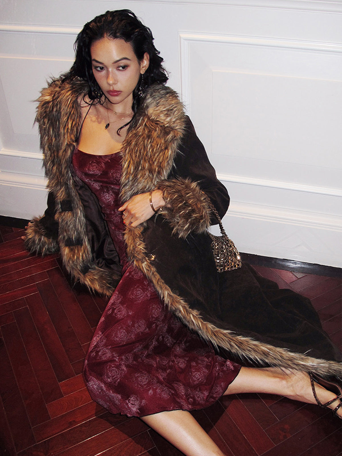 Rose Velvet Cami Dress-Massicos