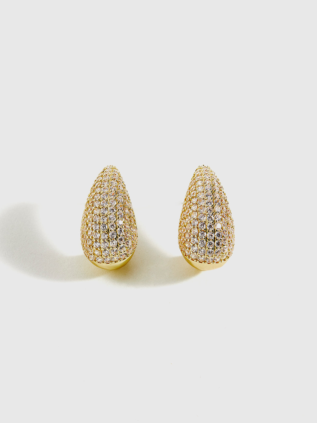 Copper Set Zircon Stud Earrings-Massicos