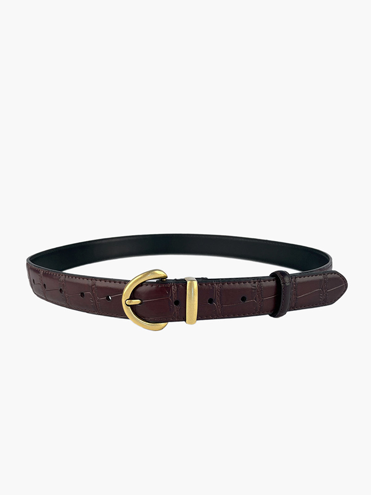 Vintage Crocodile Pattern Buckle Belt-Massicos
