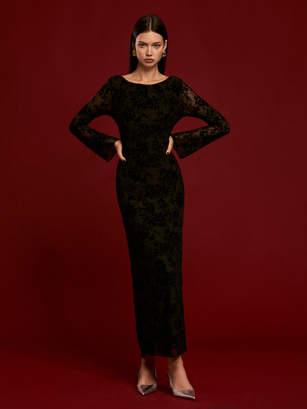 Tie Backless Velvet Dress-Massicos
