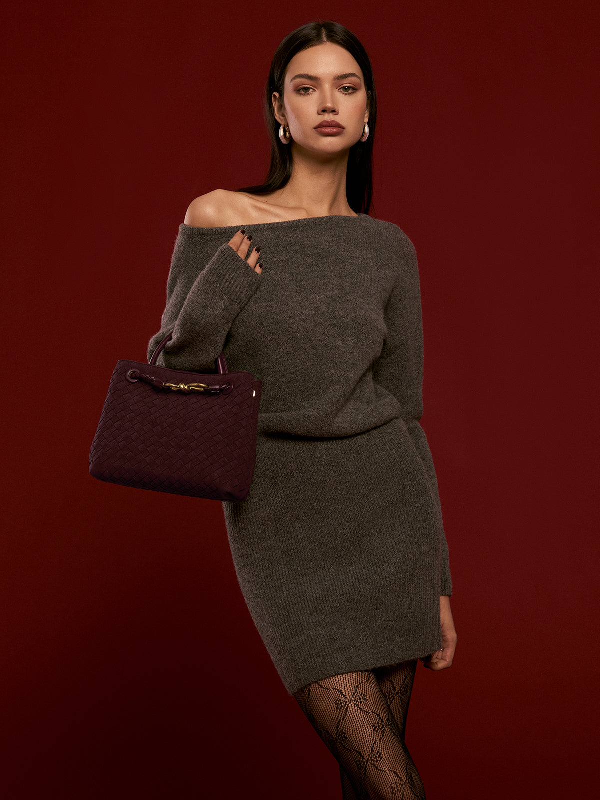 Suede Woven Tote Bag-Massicos