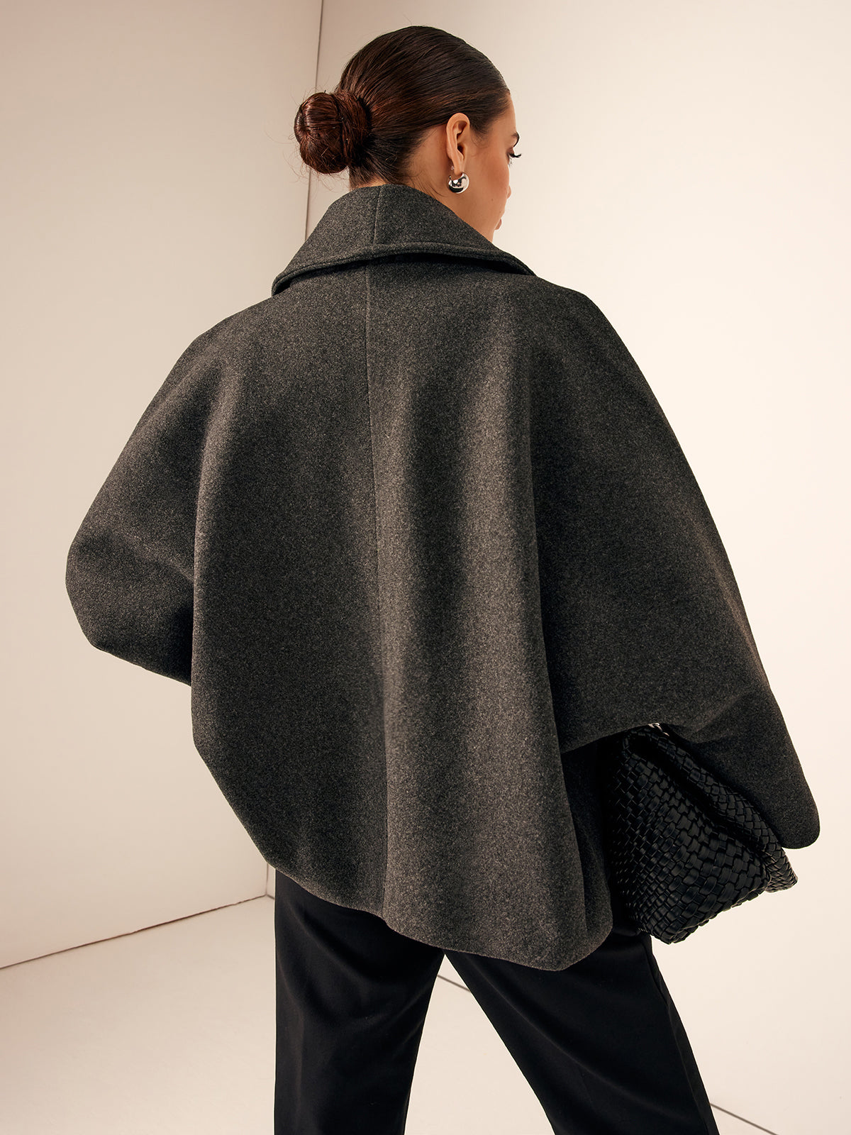 Tweed Pockets Loose Coat-Massicos
