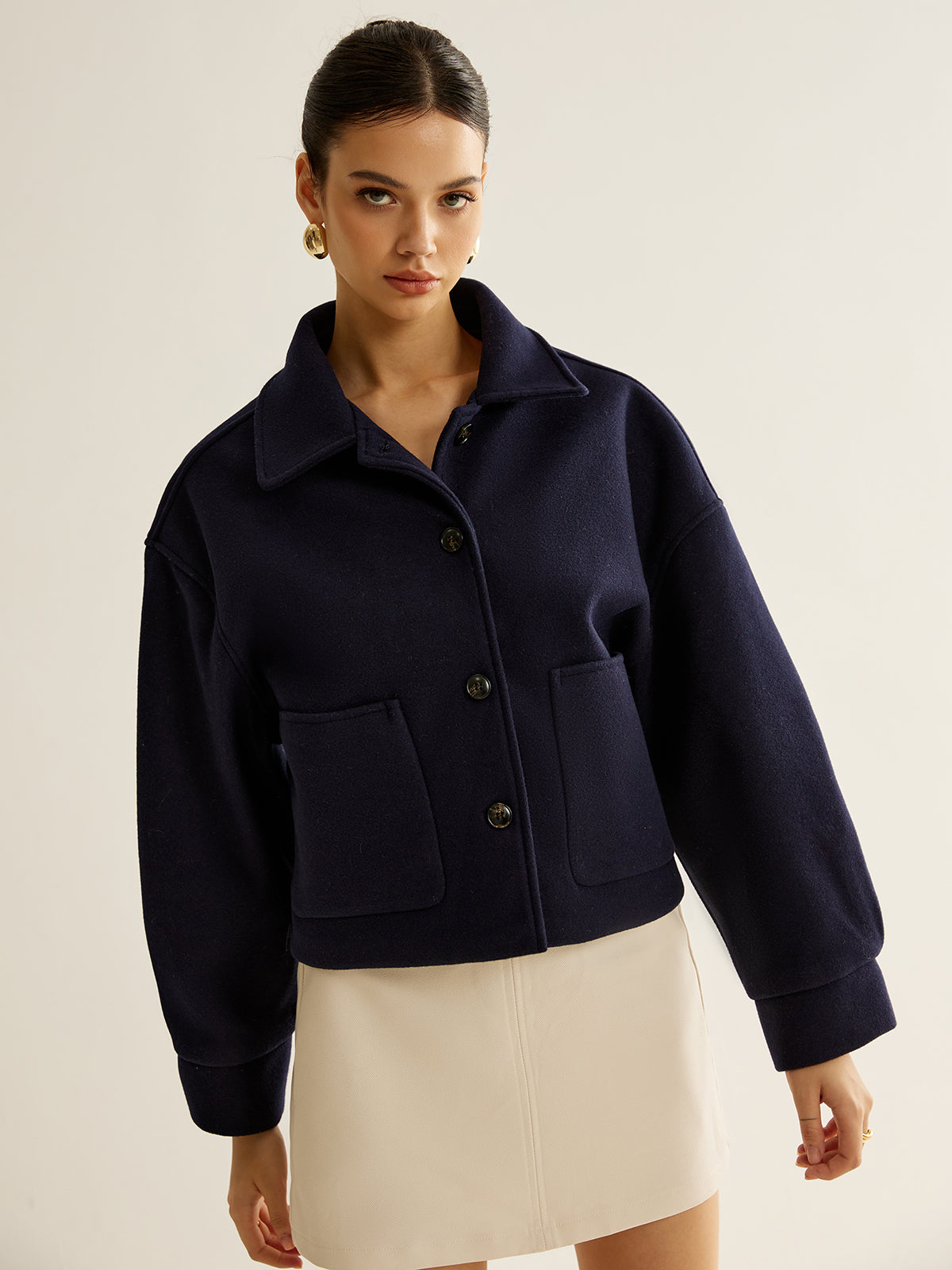 Casual Pockets Button Jacket-Massicos