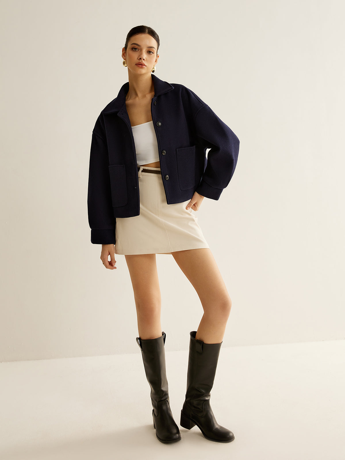 Casual Pockets Button Jacket-Massicos