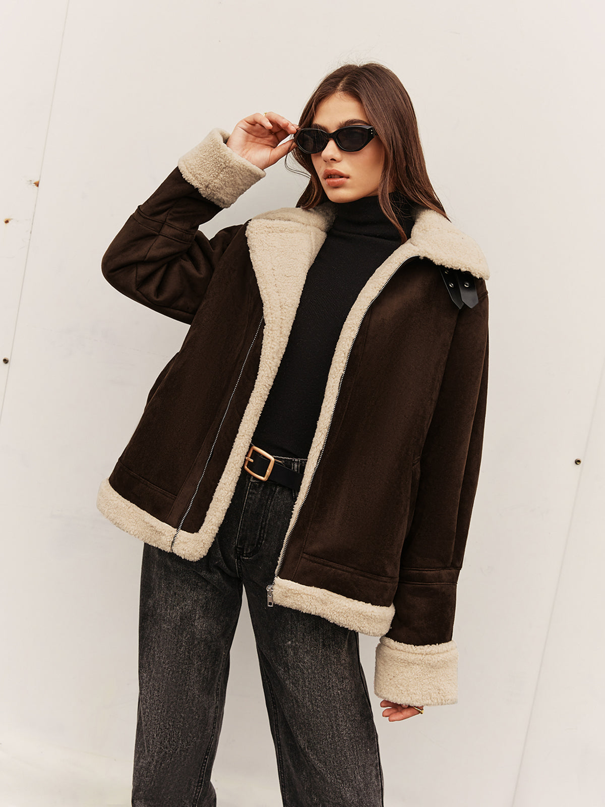 Turtleneck Zipper Fleece Jacket-Massicos
