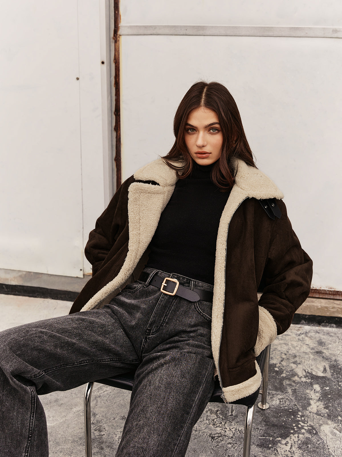 Turtleneck Zipper Fleece Jacket-Massicos