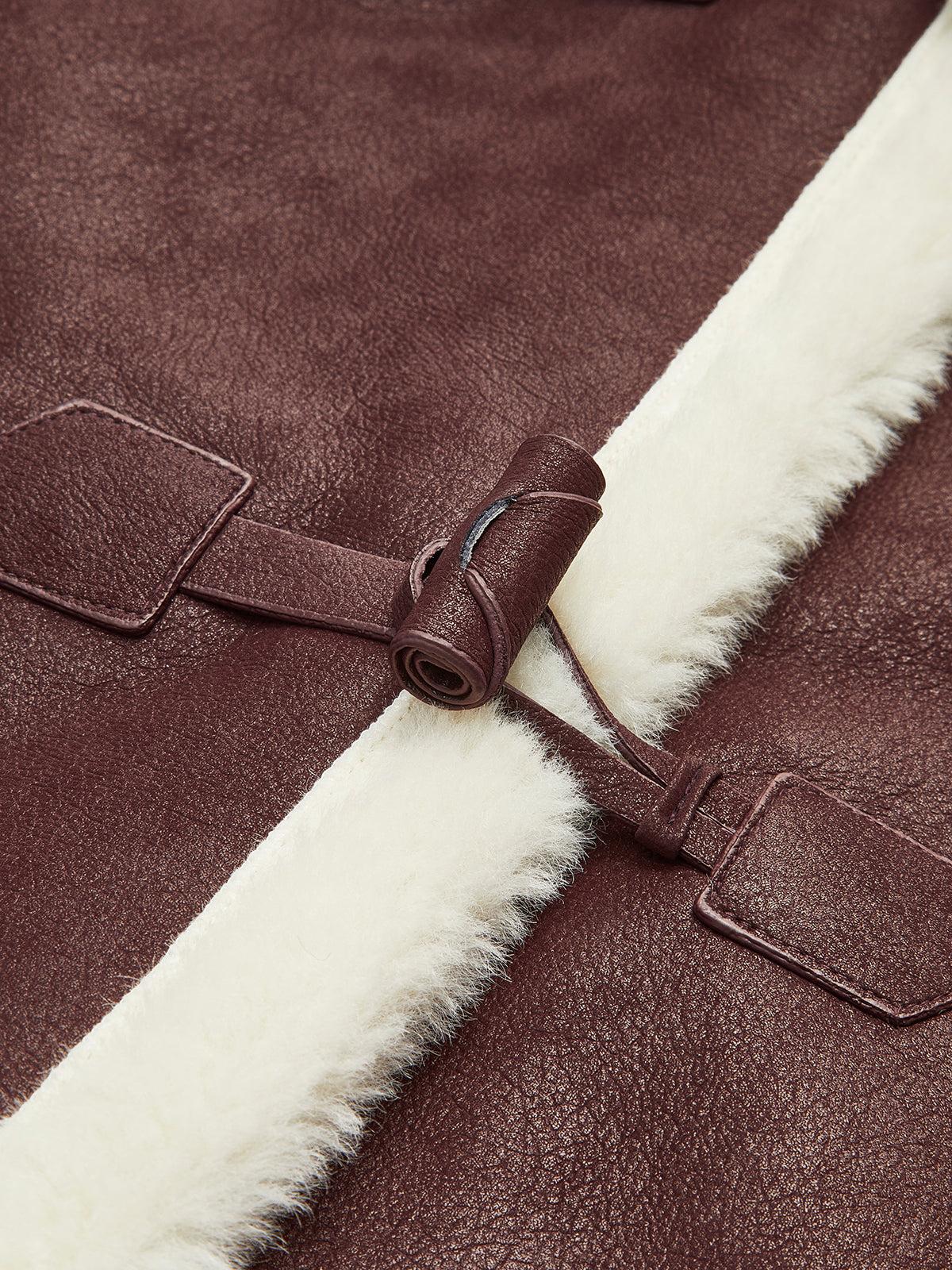 Fleece Lined Faux Leather Lapel Coat-Massicos