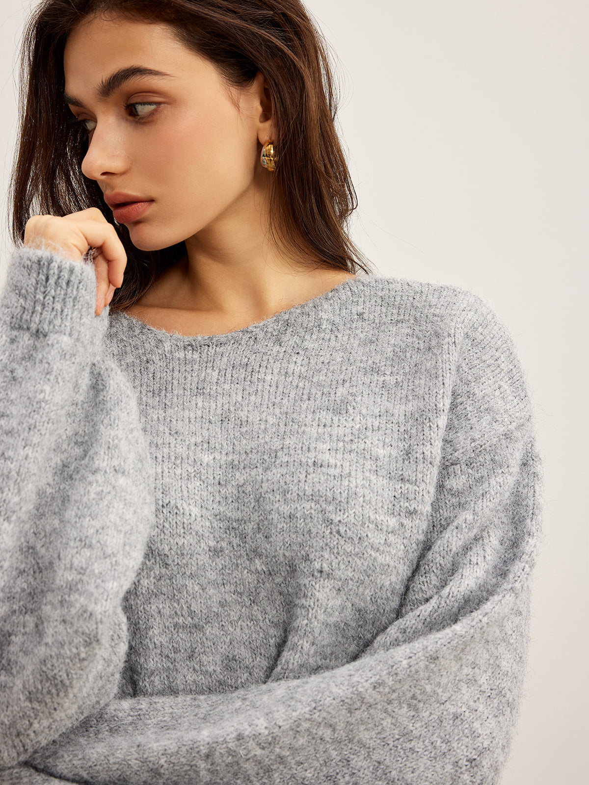 Backless Bow Shift Sweater-Massicos