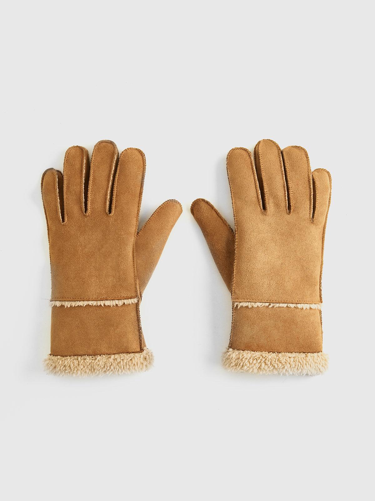 Utility Lambswool Suede Gloves-Massicos