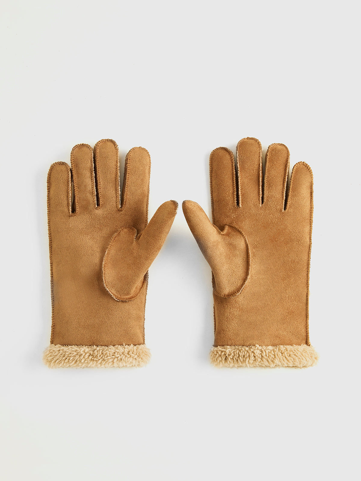 Utility Lambswool Suede Gloves-Massicos