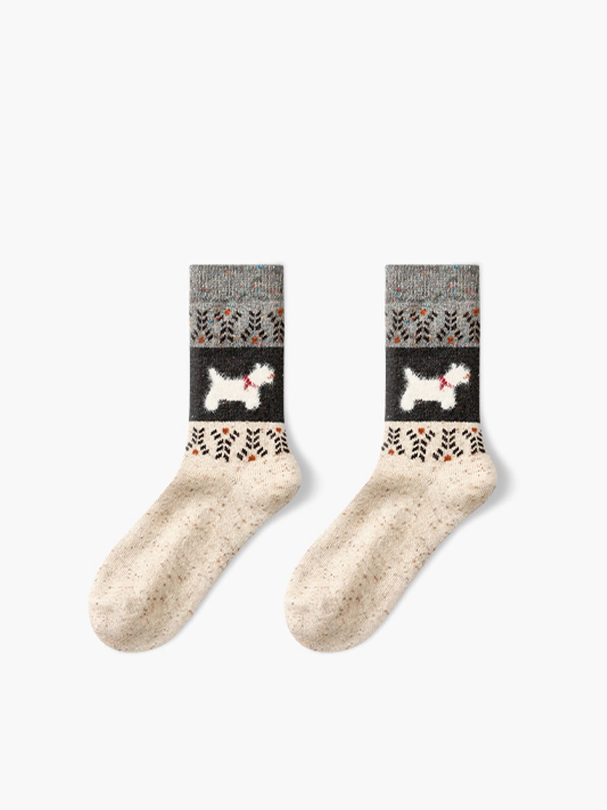 1pr Puppy Pattern Wool Socks-Massicos