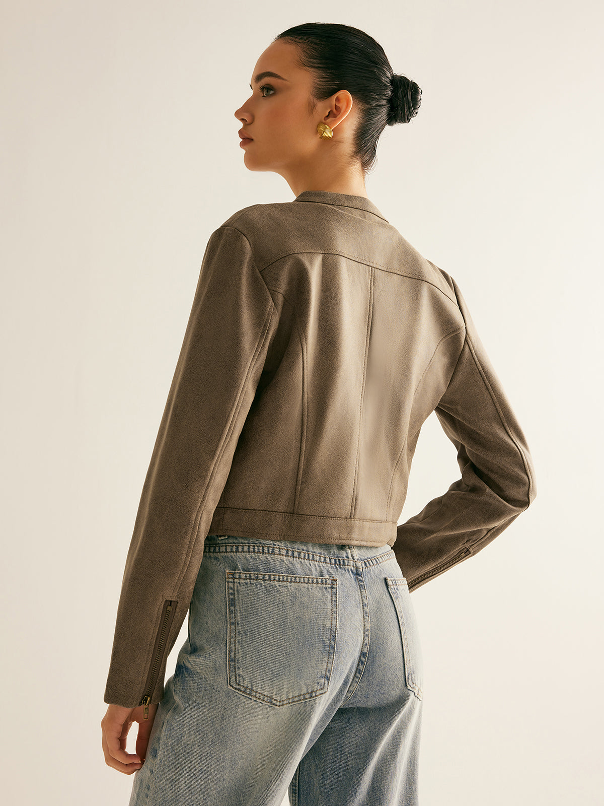 Boheme Button-Collar Zipper Jacket-Massicos
