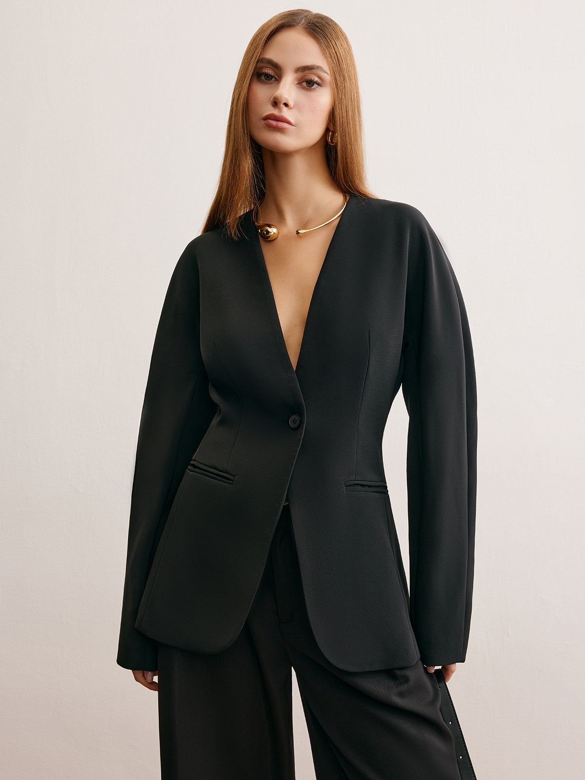 Utility Split Button Cinched Blazer-Massicos