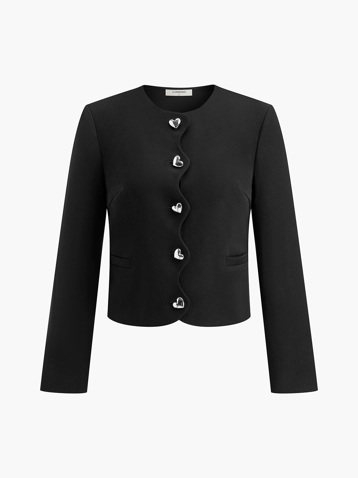 Heart-Button Regular Fit Jacket-Massicos