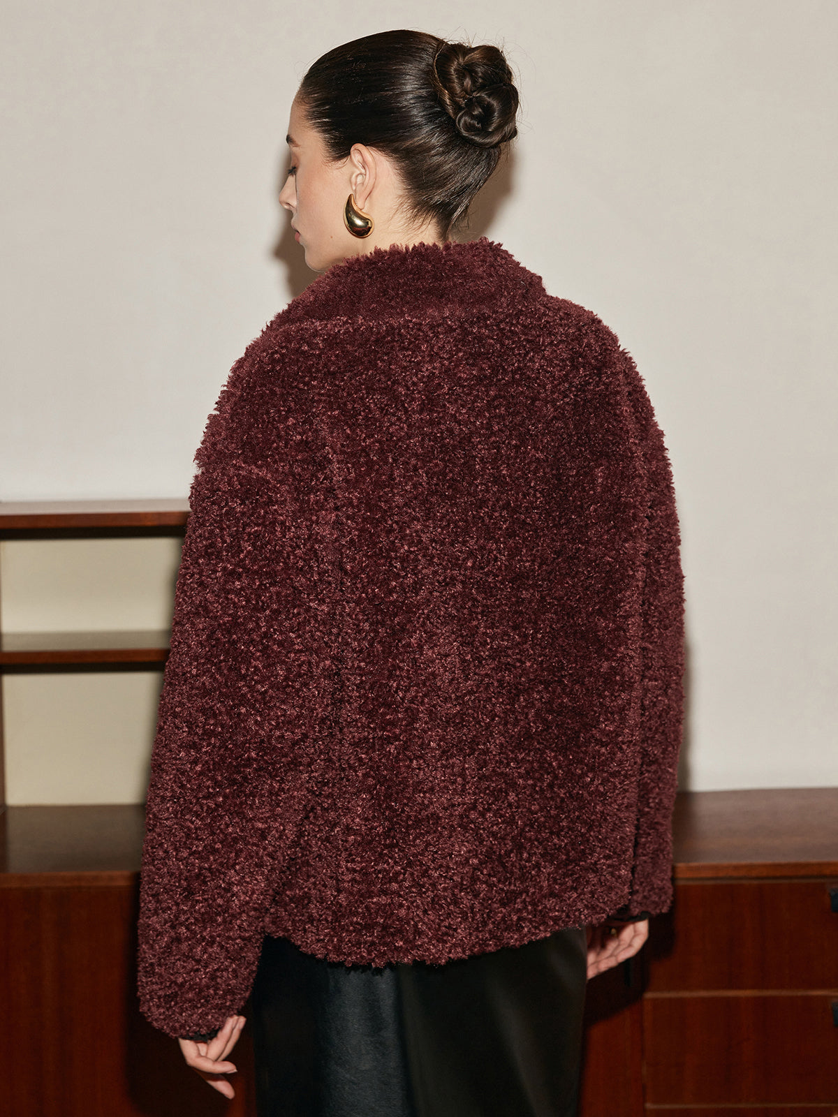Button Lapel Teddy Jacket-Massicos