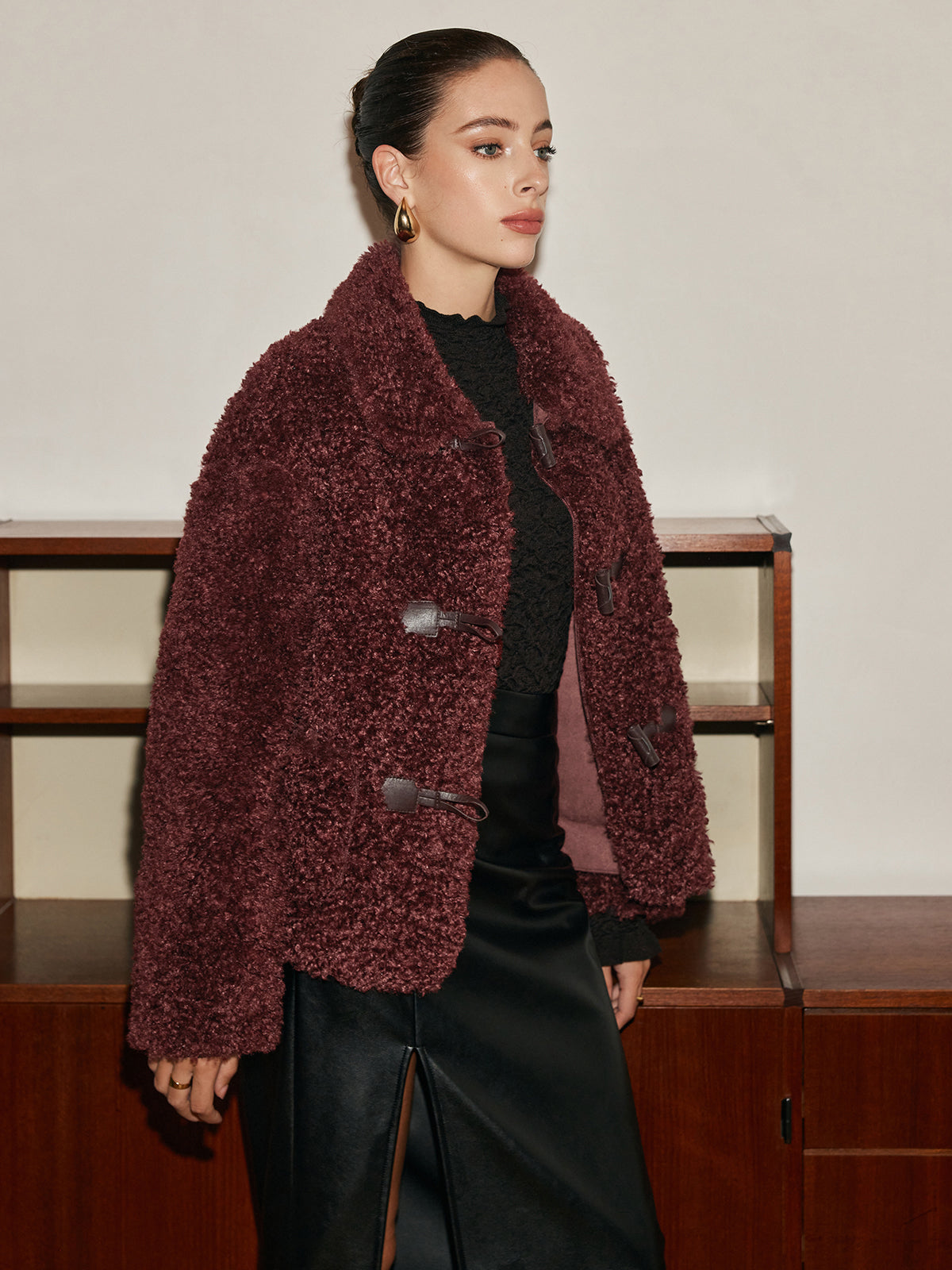 Button Lapel Teddy Jacket-Massicos