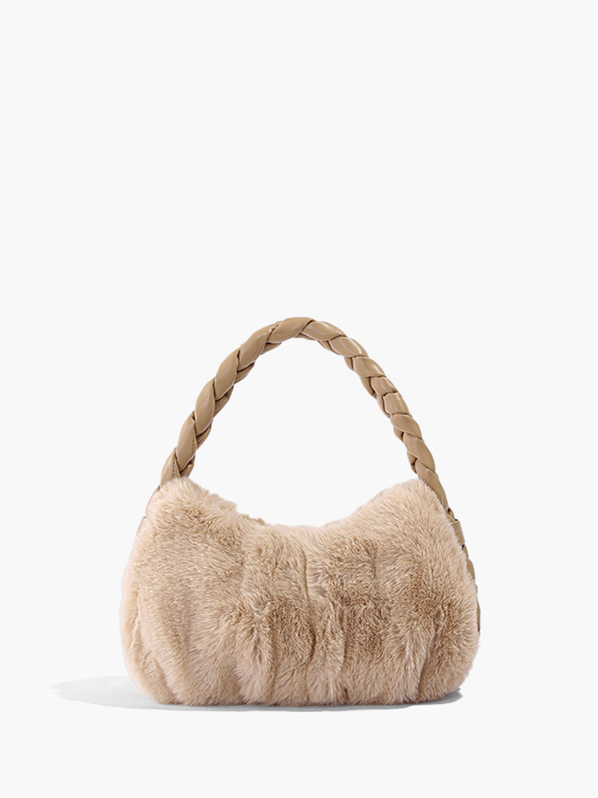Woven Strap Fuzzy Hand Bag-Massicos