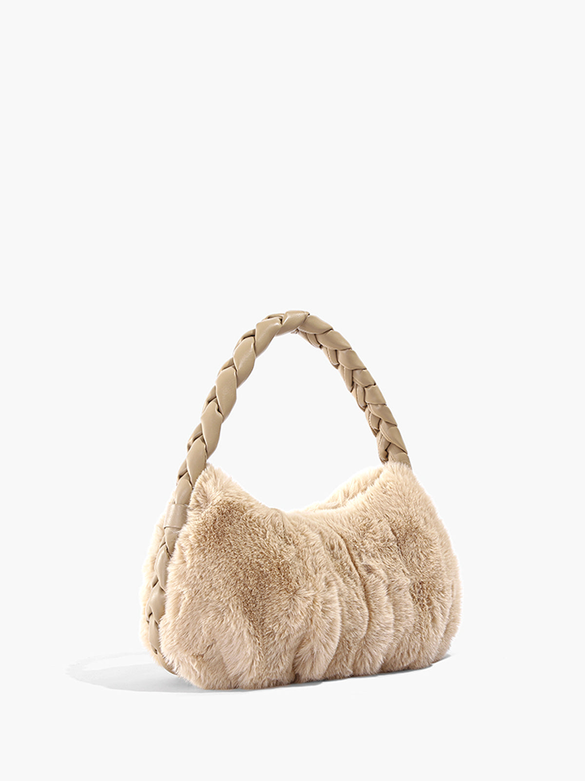 Woven Strap Fuzzy Hand Bag-Massicos