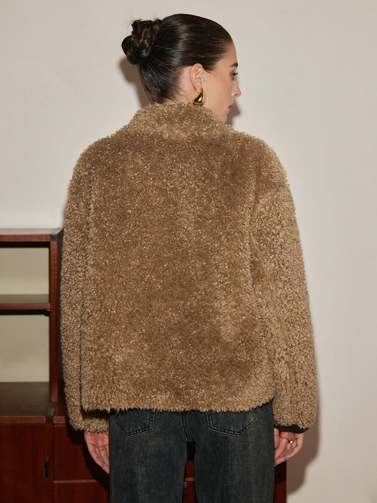 Button Lapel Teddy Jacket-Massicos