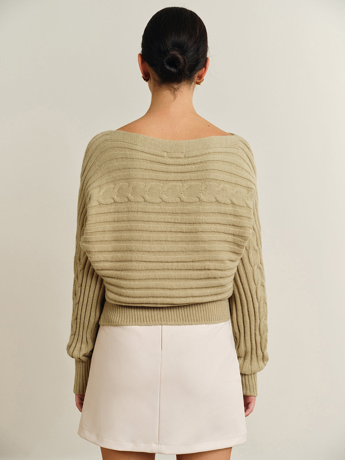 Straight Neck Twist Sweater-Massicos