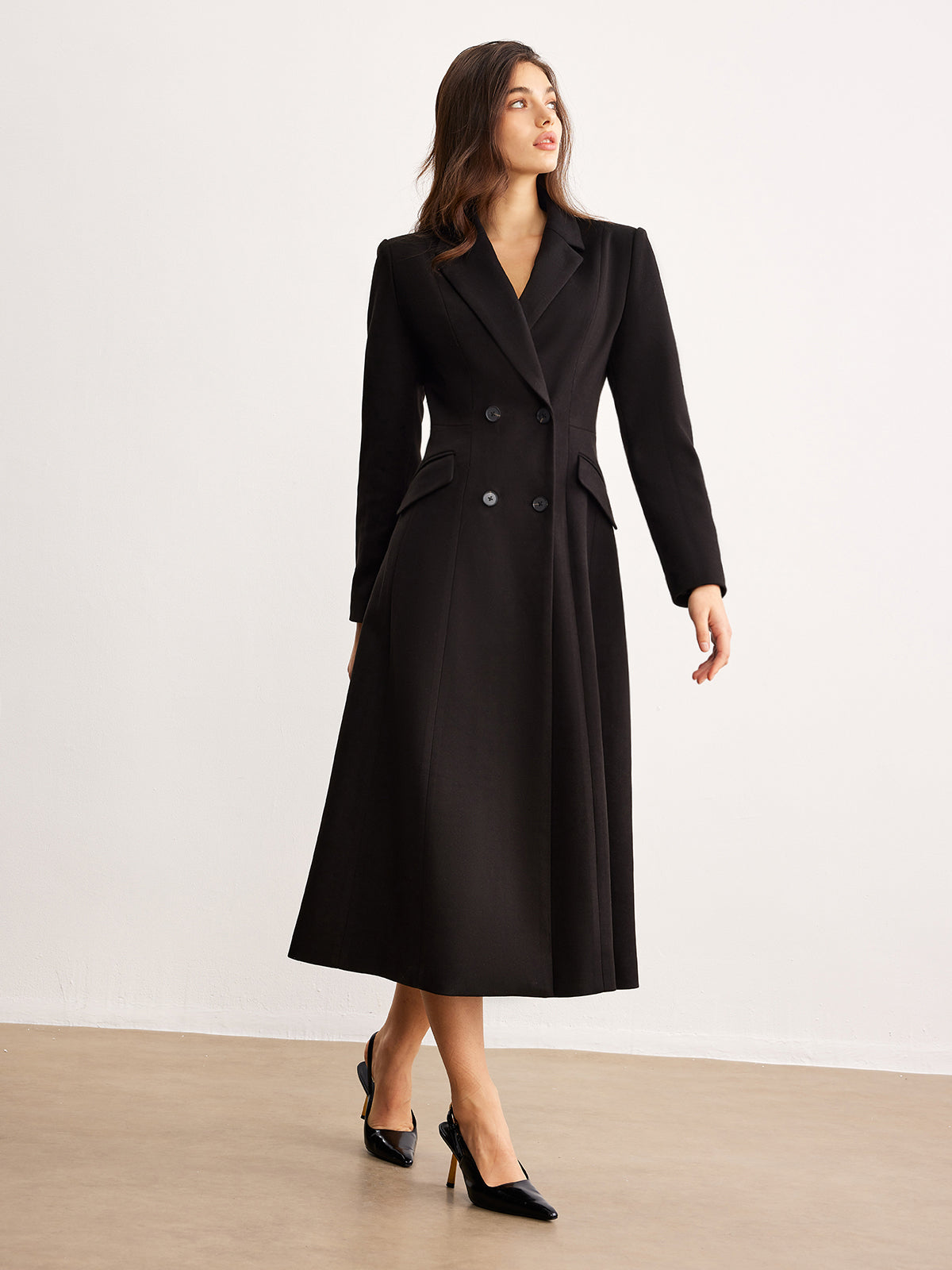 Button Lapel Long Blazer-Massicos