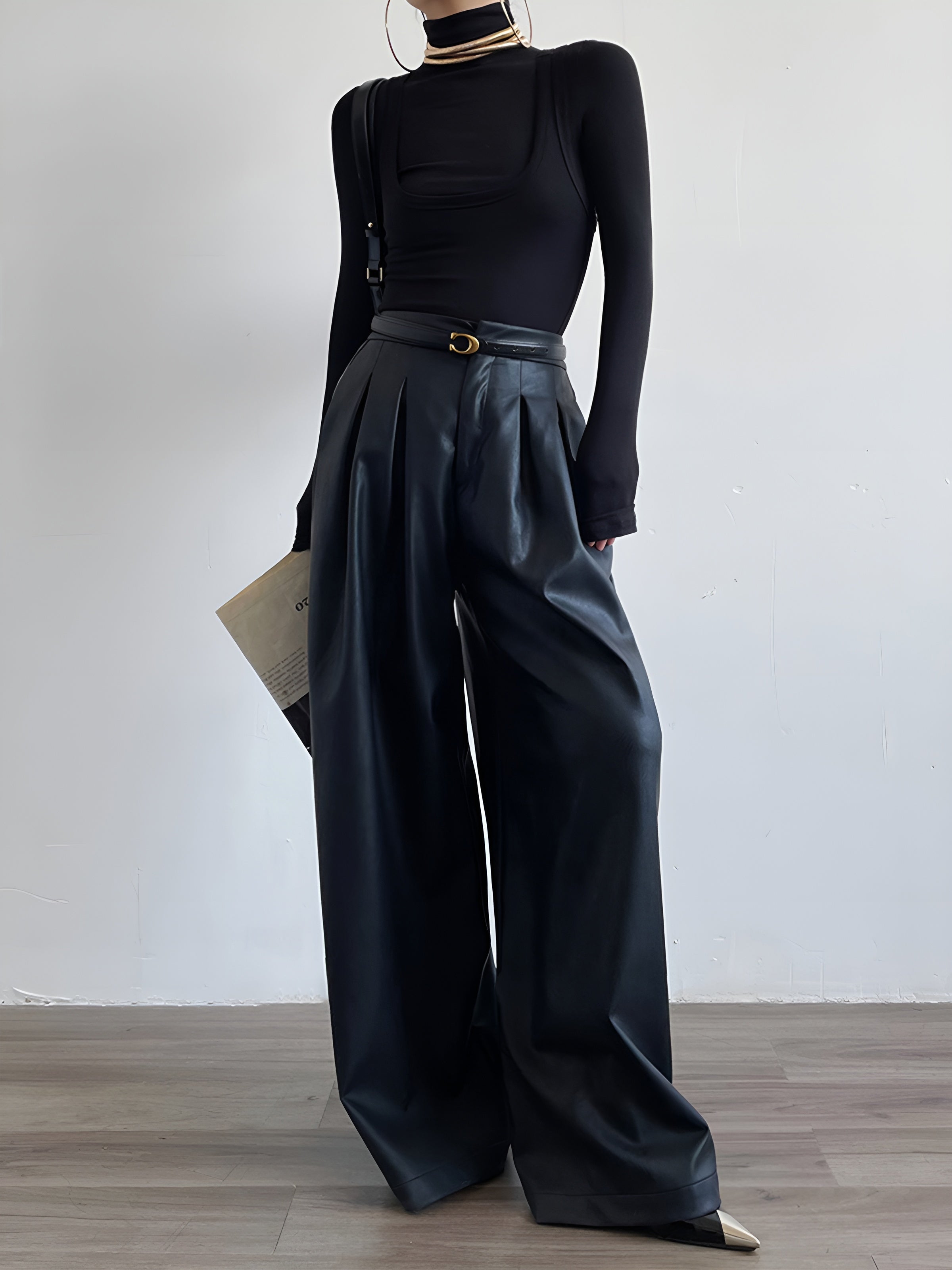 2 in 1 Mock Neck Jersey Top-Massicos