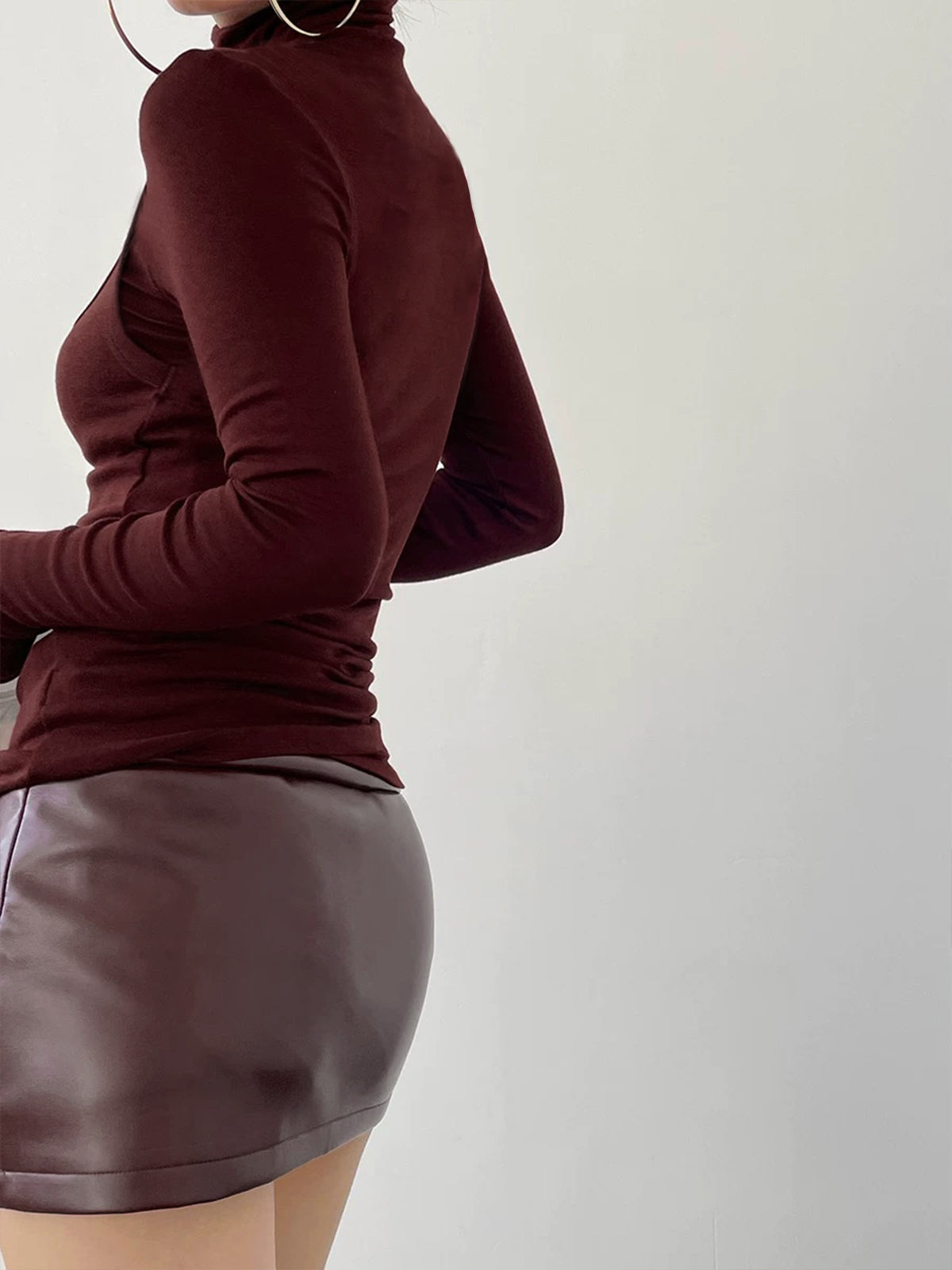 2 in 1 Mock Neck Jersey Top-Massicos