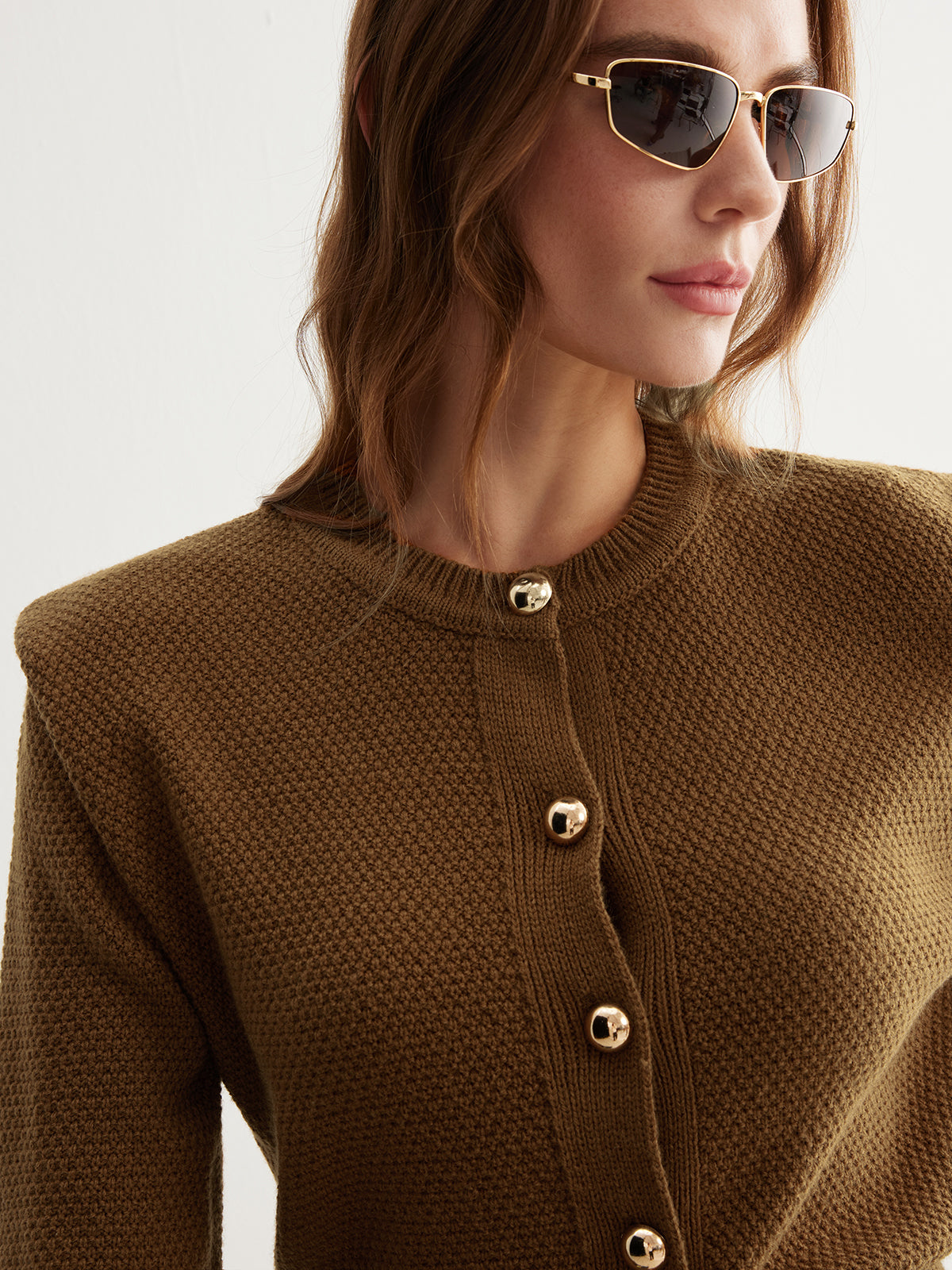 Vintage Wool-Blend Button Down Cardigan-Massicos